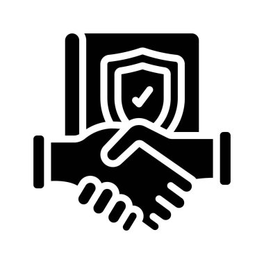 Sigorta Anlaşması Web simgesi vektör illüstrasyonu