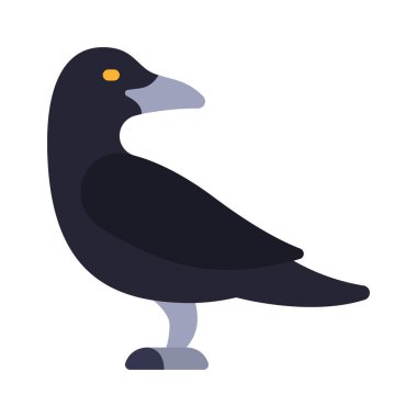 Crow web simgesi düz tasarım, vektör illüstrasyonu 