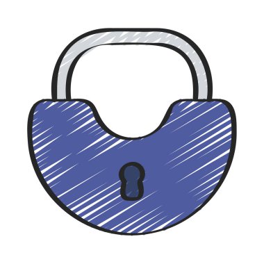 Yarı Çember Kilit Web simgesi vektör çizimi