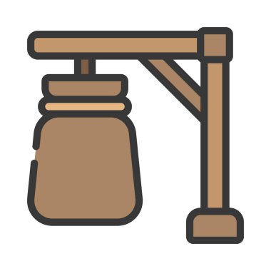 Bag web simgesi vektör illüstrasyonu yumruklanıyor