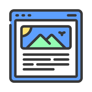 Web Sitesi İçeriği web simgesi vektör illüstrasyonu