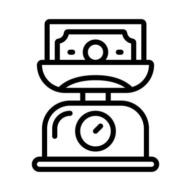 Para Ağı ikon vektör illüstrasyonu tartılıyor