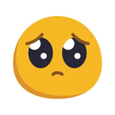 üzgün emoji simgesi tasarımı, çizgi film vektör illüstrasyonu                      