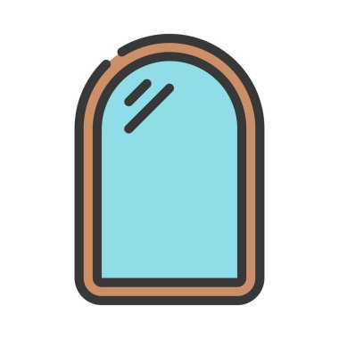 Yuvarlak Üst Ayna web simgesi vektör illüstrasyonuName