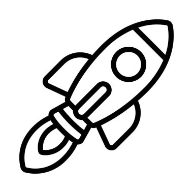 roket fırlatma simgesi, vektör çizimi basit tasarım 