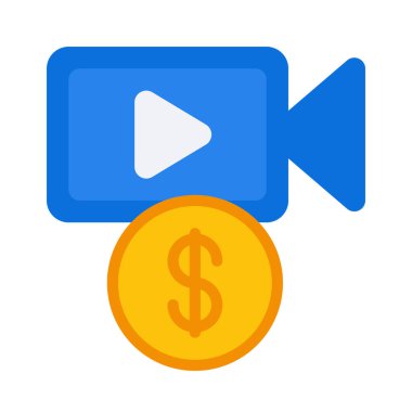 Monetise Stream web simgesi vektör illüstrasyonu