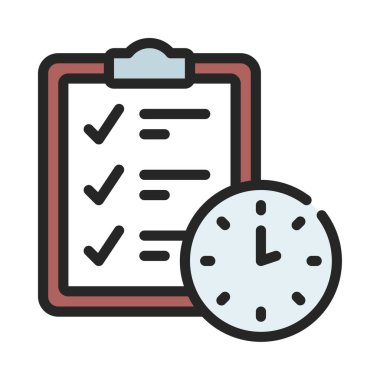 Zamanlanmış Test Web simgesi vektör çizimi