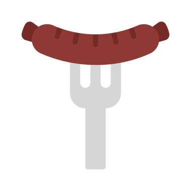 Sosis Ağı ikon vektör illüstrasyonunda çatal