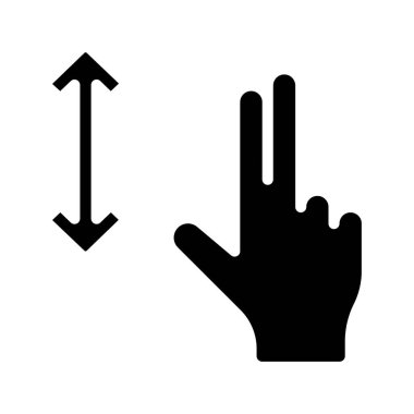 İki Parmak Kaydırma Web ikonu vektör çizimi