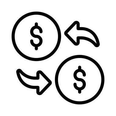 Ticari Para web simgesi vektör illüstrasyonu