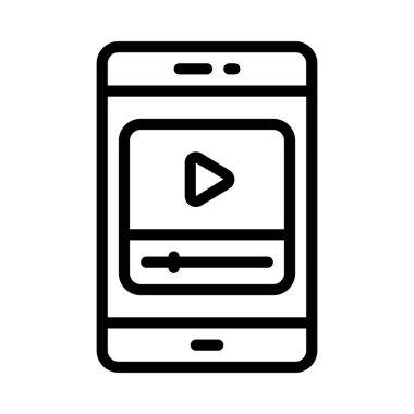 Iphone Video Web simgesi vektör illüstrasyonu