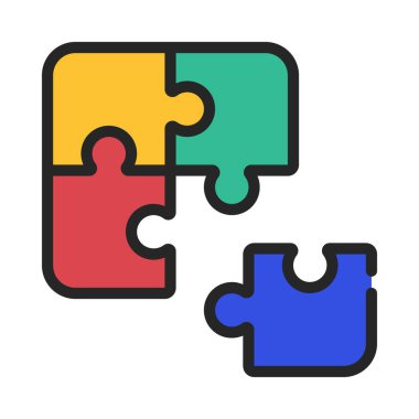 Yapboz parçaları simgesi. Web için basit bulmaca parçaları vektör simgesi çizimi