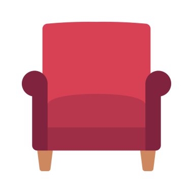 Koltuk simgesi, düz stil. vektör illüstrasyonu 