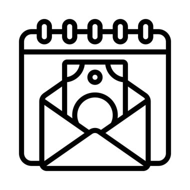 Ödeme Takvimi simgesi, vektör illüstrasyonu 