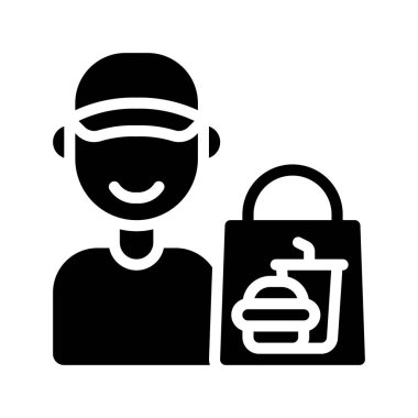 Paket Servis İşçisi Web simgesi vektör illüstrasyonuName