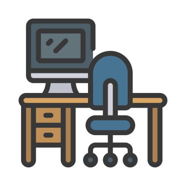 Masa Arkası Görünümü Web simgesi çizimi