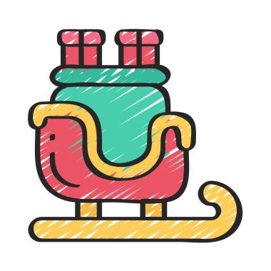 Kızak ağ simgesi vektör illüstrasyonu