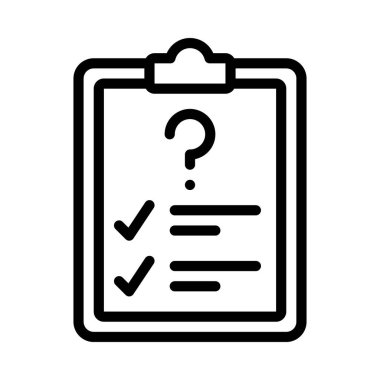 Soru Listesi web simgesi vektör illüstrasyonunu tamamla