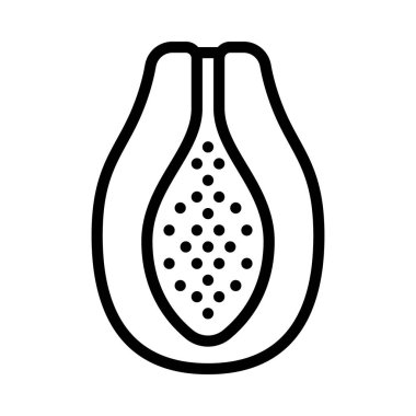 papaya meyve ikonu vektör illüstrasyonu