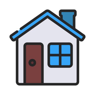 Ev. Web simgesi basit illüstrasyon