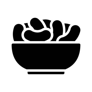 Nuts Bowl web simgesi vektör illüstrasyonu