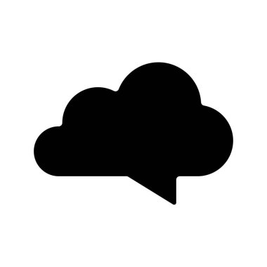 Bulut İleti Simgesi, Vektör İllüstrasyonu  