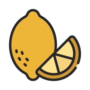 Beyaz arkaplanda limon simgesinin vektör çizimi 