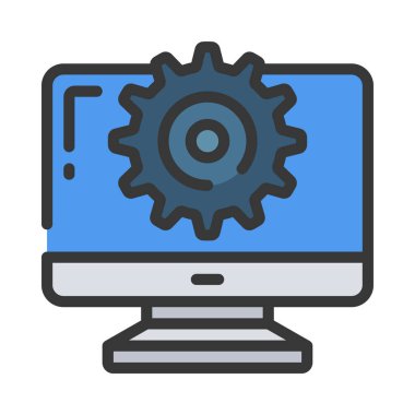 Bilgisayar simgesini, vektör illüstrasyonunu yapılandır 