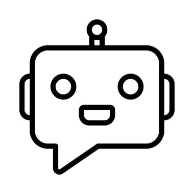 Ai Mesajlaşma simgesi basit vektör illüstrasyonu 