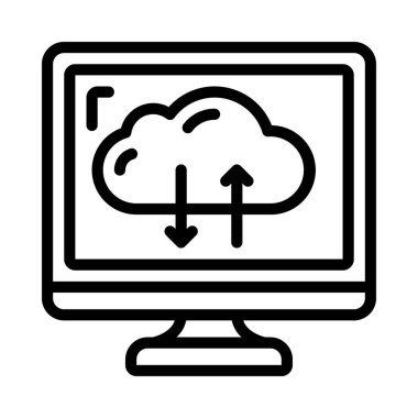 Bulut Gönderme Web simgesi vektör illüstrasyonu