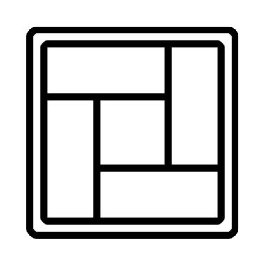 Tatami Platformu Simge Basit Vektör İllüstrasyonu