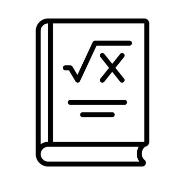 Matematik Kitabı simgesi, vektör illüstrasyonu