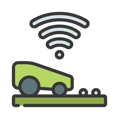 Beyaz arkaplanda kablosuz top toplayıcı vektör illüstrasyonuName