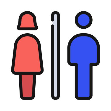 Tuvaletler İmza simgesi, vektör illüstrasyonu basit tasarım