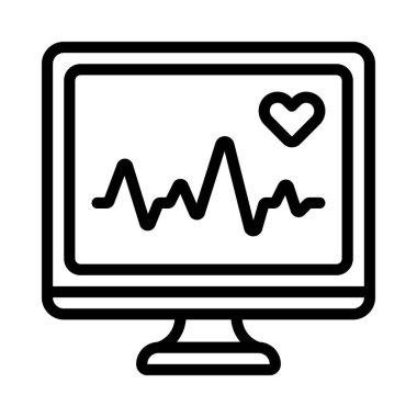 Bilgisayar Kalbi İzleyici simgesi, vektör illüstrasyonu 