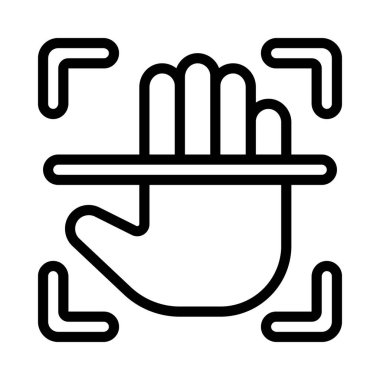 El Taramasının Avuç İçi Simgesi vektör çizimi beyaz arkaplanda