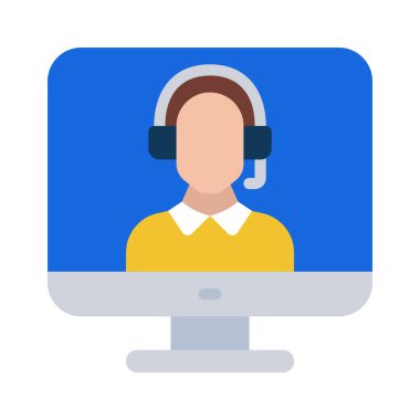 Kişiyi Destekle Bilgisayar simgesi, vektör illüstrasyonu 