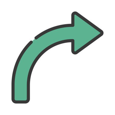 ok sağ Eğri simge vektör çizimi