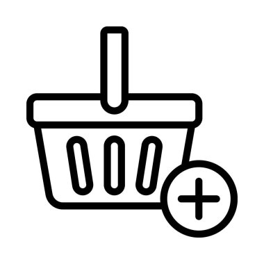 Basket web simgesi vektör illüstrasyonuna ekle