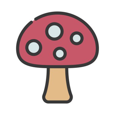 Beyaz arkaplanda mantarın vektör çizimi