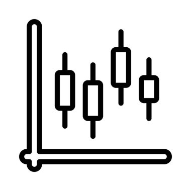 Borsa Çizelgesi Web simgesi vektör çizimi