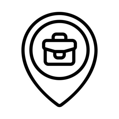 Şirket veya bavul Konum ikon vektör çizimi 