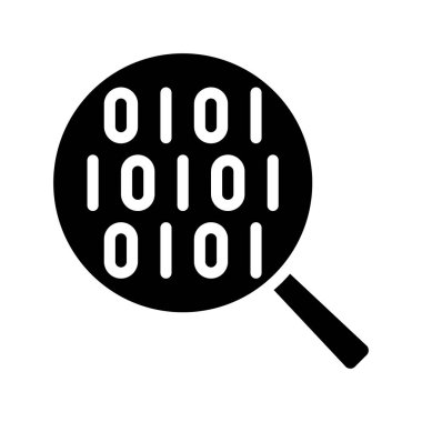 büyüteç ikili kod simgesi, basit biçim