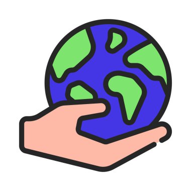 Planet Earth web simgesi vektör illüstrasyonunu