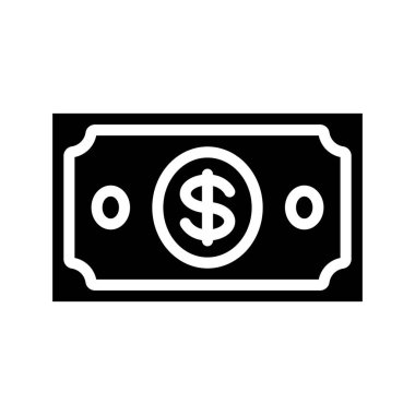 Doları Not düz vektör simgesi