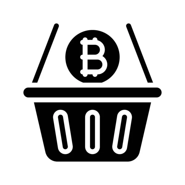 Comprar Bitcoin Icono Web Vector Ilustración — Archivo Imágenes Vectoriales