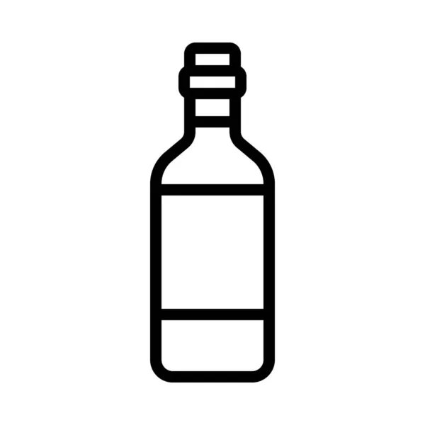 Bottiglia Vino Icona Web Vettoriale Illustrazione — Vettoriale Stock