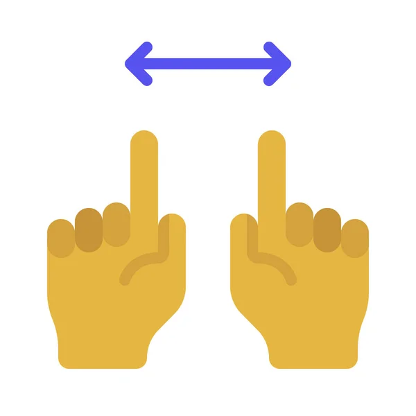 Zwei Hände Bewegen Sich Nach Außen Web Icon Vektorillustration — Stockvektor