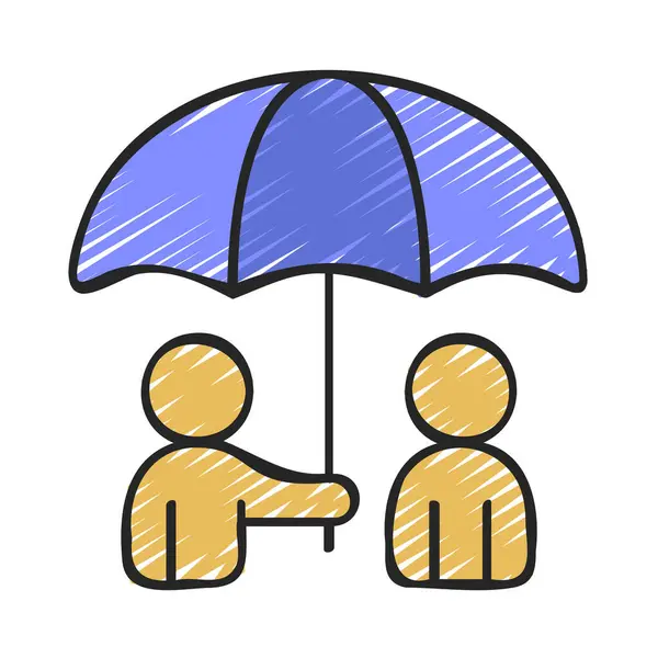 Kişisel Sigorta simgesi, vektör illüstrasyonu basit tasarım