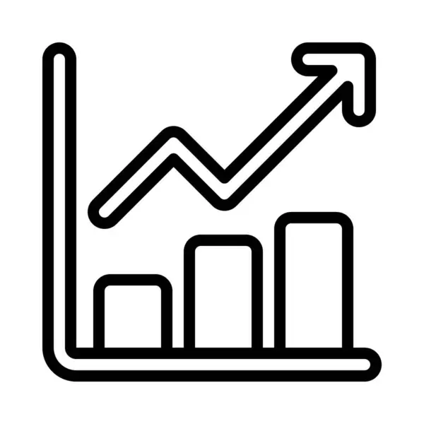 Business Growth Chart Icon Outline Vector Business Growth Data Analysis — Stock Vector